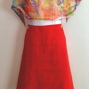 Tangerine Cotton Talbots Skirt